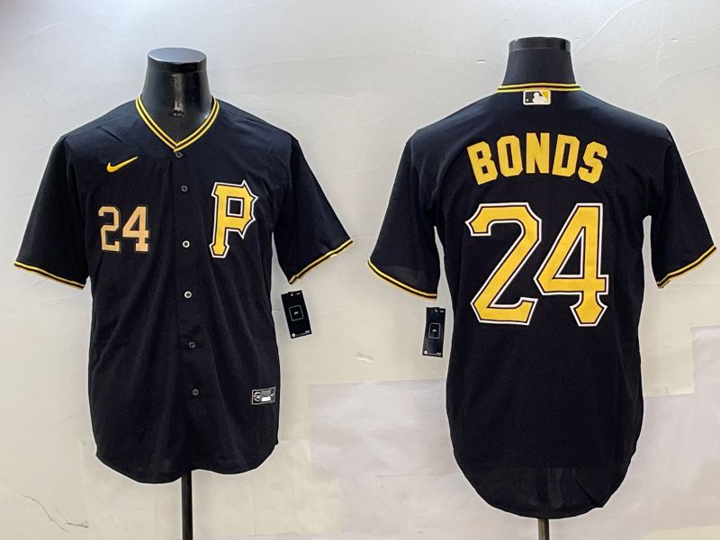 Men Pittsburgh Pirates #24 Bonds Black Game 2025 Nike MLB Jersey style 4->pittsburgh pirates->MLB Jersey